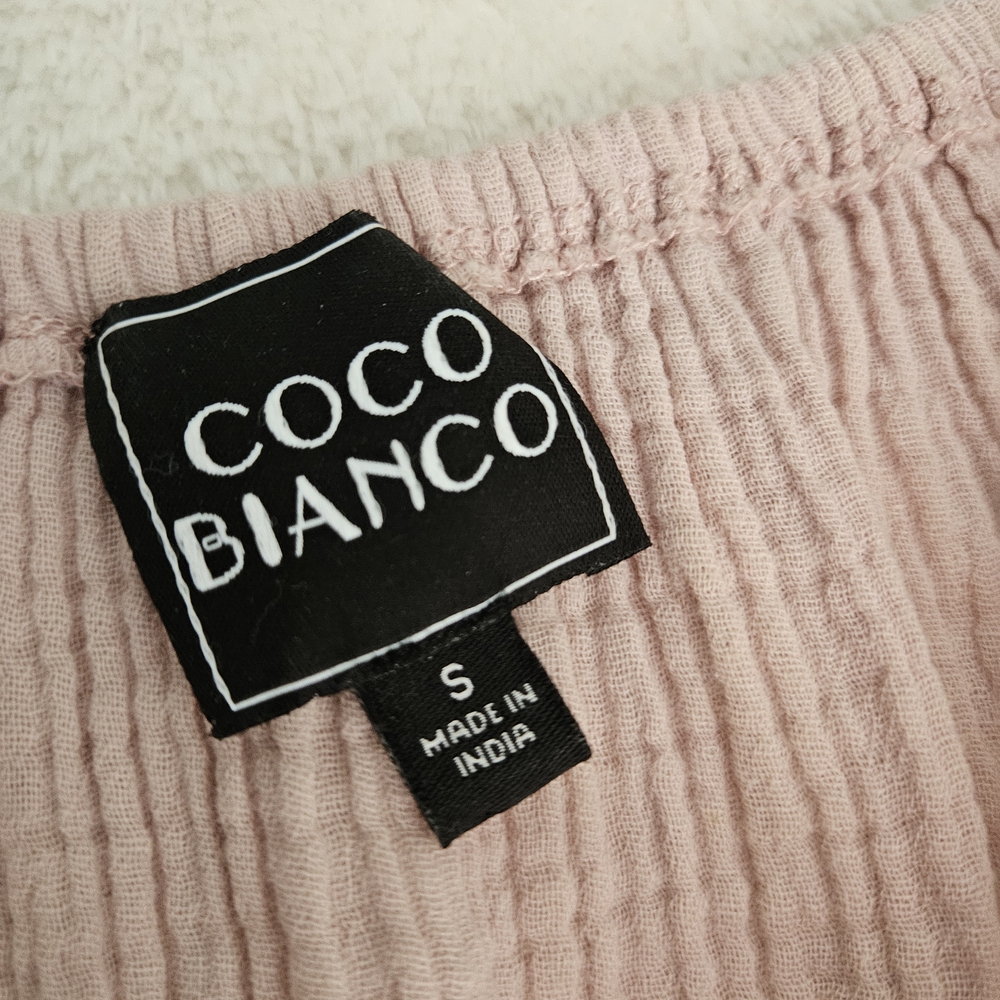 Pink Ruffle Top Coco Bianco Size S Feminine Bohemian Cottagecore Pastel Coquette - Picture 6 of 8